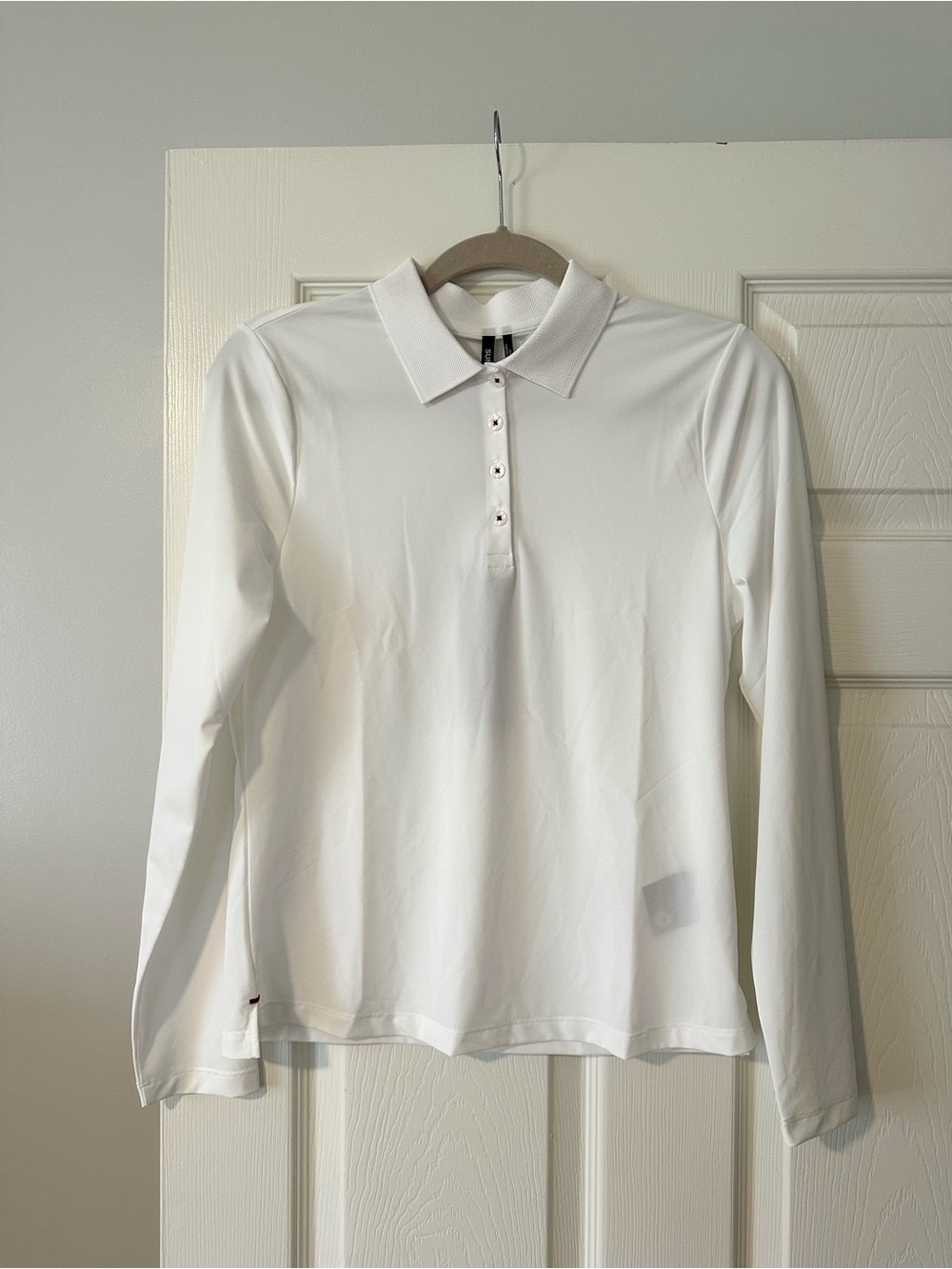 NWT Sun Day Red Women's White Long Sleeve Golf Polo PQ